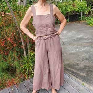 Tallows Two Piece Linen Crop Top & Pants by VITAMIN A